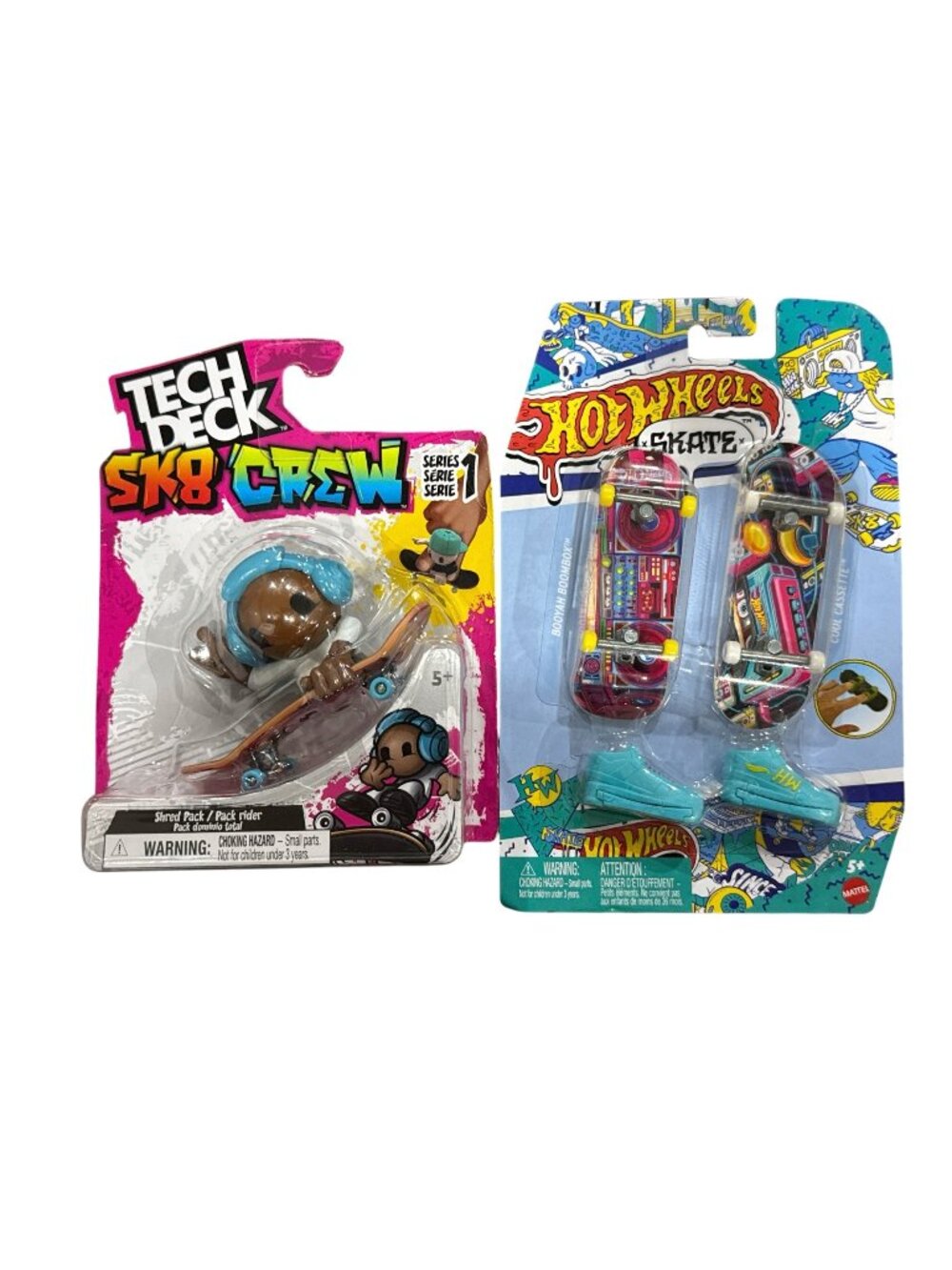 Tech Deck Sk8 Crew Shred Pack & Hot Wheels Skate Fingerboards Boomin Boombox Coo